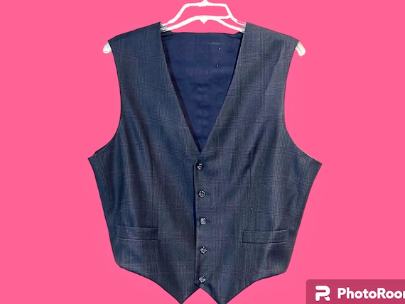 Wool Prince of Wales Plaid Vest - image 1