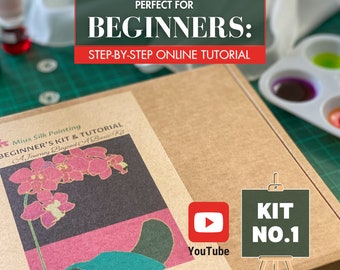 Orchid Silk Painting Kit - Part 1 of Trilogy | The Beginner’s Journey | DIY Art Set with Video & Offline Guides