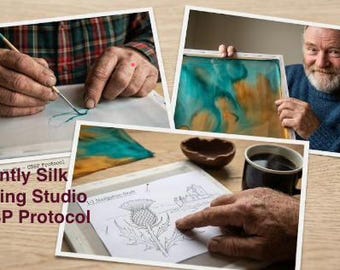 シルクペイント デュオキット（2名様用） - ロマンチックなデートナイトボックス - クリエイティブなカップルへのギフト - 1対1のナビゲーション下書きとオンラインマスタークラス付き