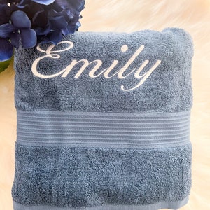 Personalized Embroidered Bath Towel: 100% Cotton Monogrammed Decor