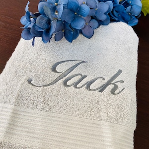 Personalized Embroidered 100% Cotton Towel: Monogrammed Bath or Hand Towel