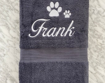 Dog Paw Towel, Personalised Dog Towel, Paw design, Pet Towel, Embroidery, Dog Gift, Custom Pet Towel, Dog Towel, Personalized Dog