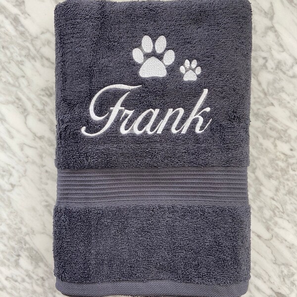 Dog Paw Towel, Personalised Dog Towel, Paw design, Pet Towel, Embroidery, Dog Gift, Custom Pet Towel, Dog Towel, Personalized Dog