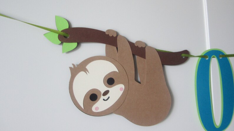 Sloths cake smash Baby/'s 1st Birthday photo prop, high chair banner One banner Safari baby shower Sloth party theme Animal theme