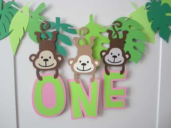 Monkey Theme Baby S 1st Birthday Monkey Party Decor Etsy
