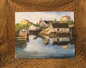 Peggy's Cove Harbor Original 14x11