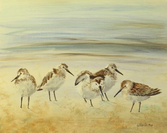 Sandpipers on the Shore Original 11x14