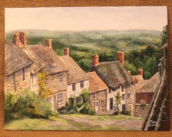 Gold Hill, Shaftesbury Original 9x12