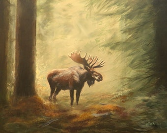 Moose in the Clearing Original