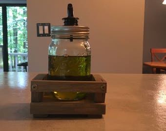 Single wood mason jar crate box organizer farmhouse rustic