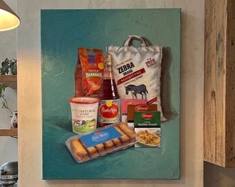 Desi Pantry Oil Painting Print – South Asian Still Life Kitchen Wall Decor
