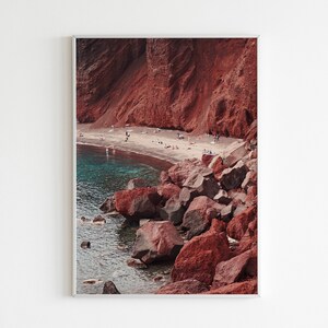 Red Beach, Santorini | Greece Wall Print | Greece Artwork | Greece Ocean Print | Greece Beach Wall Art | Greece Digital Download