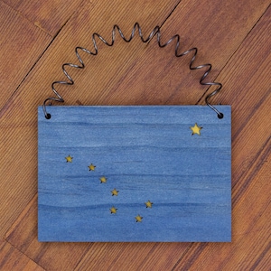 Wooden Alaska Flag Ornament
