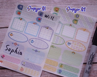 Write on Waterproof Name Labels, Name Stickers, write with sharpie, label set, Day care school, school supply, Party Favor