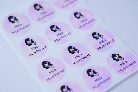 vinyl name school name labels name stickers kids name labels waterproof daycare school labels labels stickers BluePoly round Labels