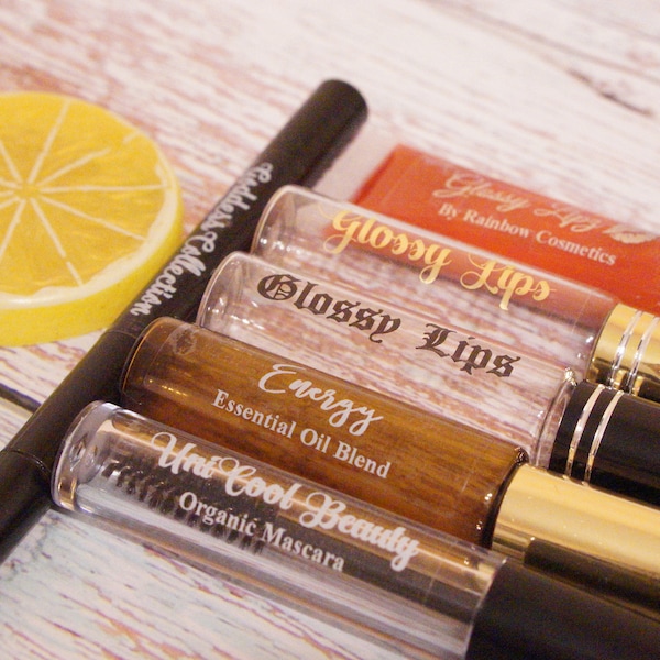 Clear Lipgloss Label, Lip Gloss Sticker, Mascara Labels, Essential oil Labels, Cuticle oil Sticker, Lip Balm Sticker, Eyelash Labels