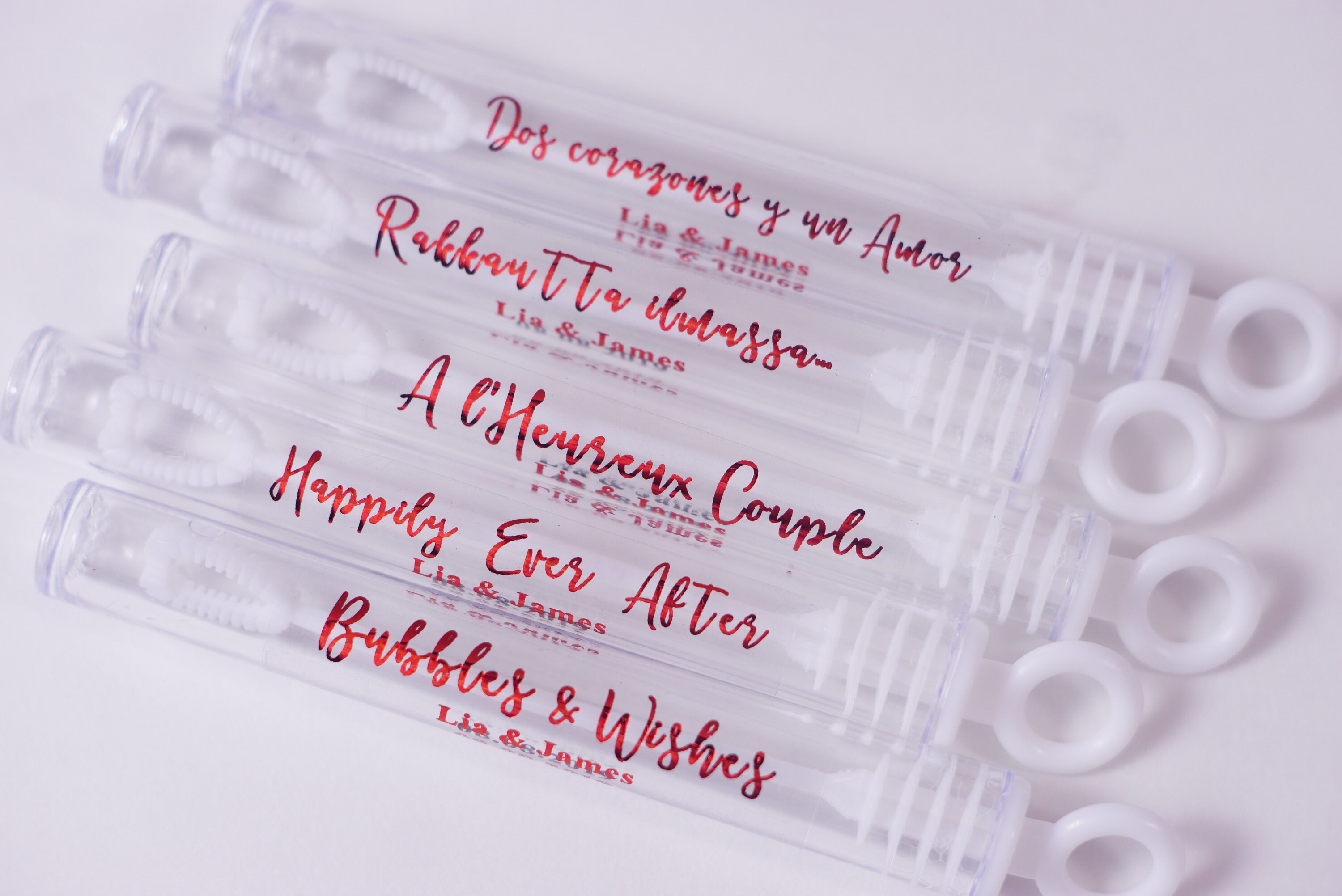 Rose Red Foil Labels Clear Wedding Labels Custom Wedding - Etsy