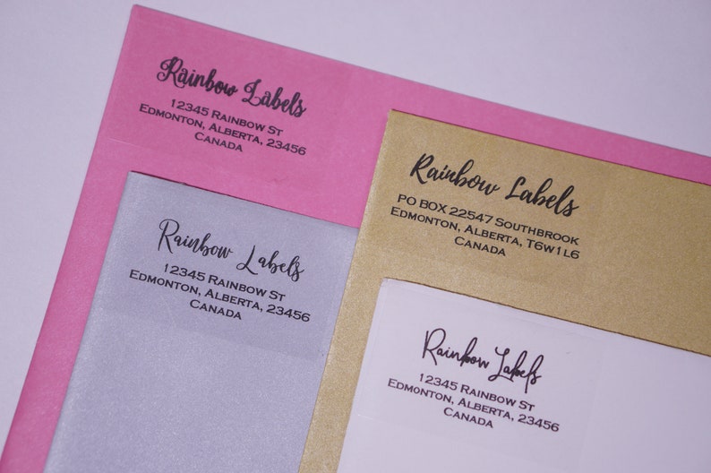 Clear address labels return address labels personalized etsy