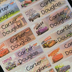 Etichette con nome, Adesivi con nome, Etichette impermeabili, Etichette personalizzate, Disney Car 2, chiamalo etichette, stazionario, regalo per bambini, regalo per feste GRANDE