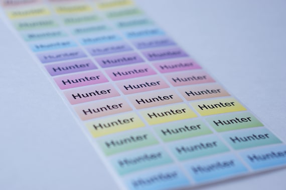 72 Rainbow Name Labels Waterproof, Name Labels Stickers, Name Stickers Daycare, School Name, Summer Camp labels, Personalized Kids Medium