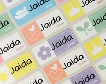 Custom Stickers,Personalized Labels,Kids Name,Waterproof Labels,Name Stickers,Cute Stickers,Baby Bottle Labels,Cup Labels Happy Icon MEDIUM