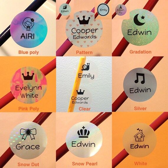 vinyl name school name labels name stickers kids name labels waterproof daycare school labels labels stickers BluePoly round Labels