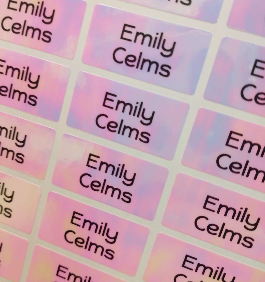 72 Pcs Waterproof Name Labels Name Stickers Pinkpoly Personalize, Pink ...