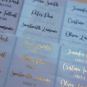 Guest names sticker, Place card name sticker, Place card sticker, Wedding Labels, Table place card sticker, Guest name table number, Clear