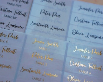 Guest names sticker, Place card name sticker, Place card sticker, Wedding Labels, Table place card sticker, Guest name table number, Clear