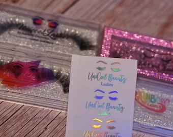 Eyelash Label, Eyelash Case Sticker, Lipgloss label, Lipgloss Sticker, Custom Cosmetic , Clear Eyelash Case, Holographic Labels,Personalized