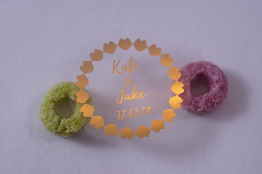 Clear Envelope Seals Wedding Stickers Gold Foil Foiled Etsy