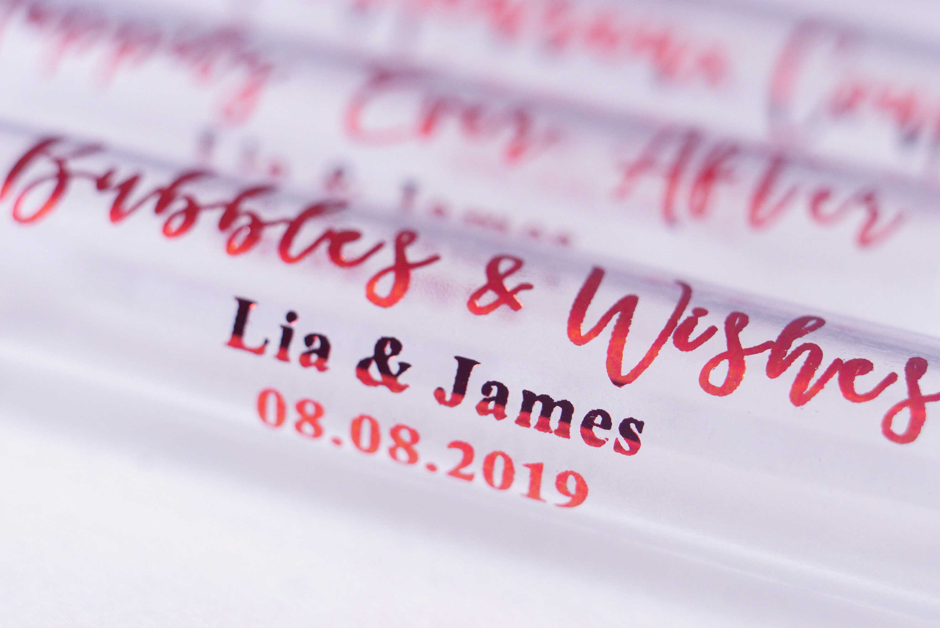 Rose Red Foil Labels Clear Wedding Labels Custom Wedding - Etsy
