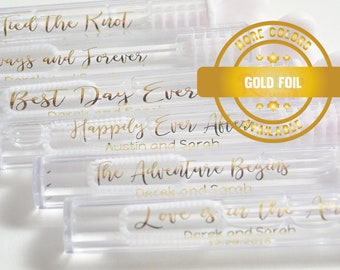 Hochzeit Bubble Labels, personalisierte Hochzeitsetiketten, benutzerdefinierte Hochzeitsaufkleber, Goldfolienetikett, Goldklares Etikett, Goldhochzeitsetiketten