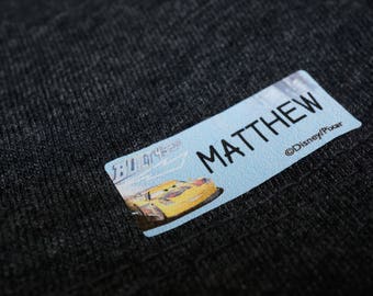 Hierro en la ropa Etiquetas, etiquetas de tela, hierro personalizado en la etiqueta, etiquetas para ropa, etiquetas de ropa, Tela Iron-on Label, Etiqueta de coche, MEDIUM