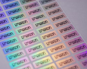 ZILVEREN hologram/zilver/glitter naamlabels, aangepaste naamstickers gepersonaliseerde waterdichte schoolbenodigdhedenlabels, waterdichte labels, flessenlabels