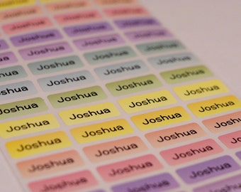 132 Name Labels Stickers  For Kids Waterproof Personalized School Daycare Camp Rainbow Labels, name tags kids,vinyl name stickers, SMALL