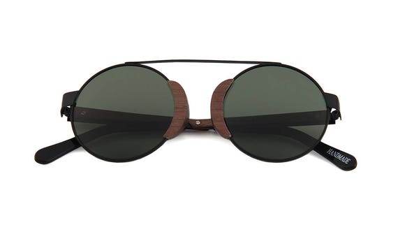 Handmade Wood and Metal Sunglasses with Polarized Lenses Special Handmade Polarized Wooden Metal Design Sunglasses  main image 2