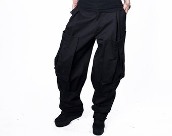 COMBAT VAGABOND pants Multiple pockets. Hand made quality Comfortable cotton  Cyber punk vibe Samurai style. Christmas gift