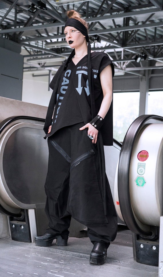 HINO Black Unisex Pants. Samurai Style. Comfortable Oversize