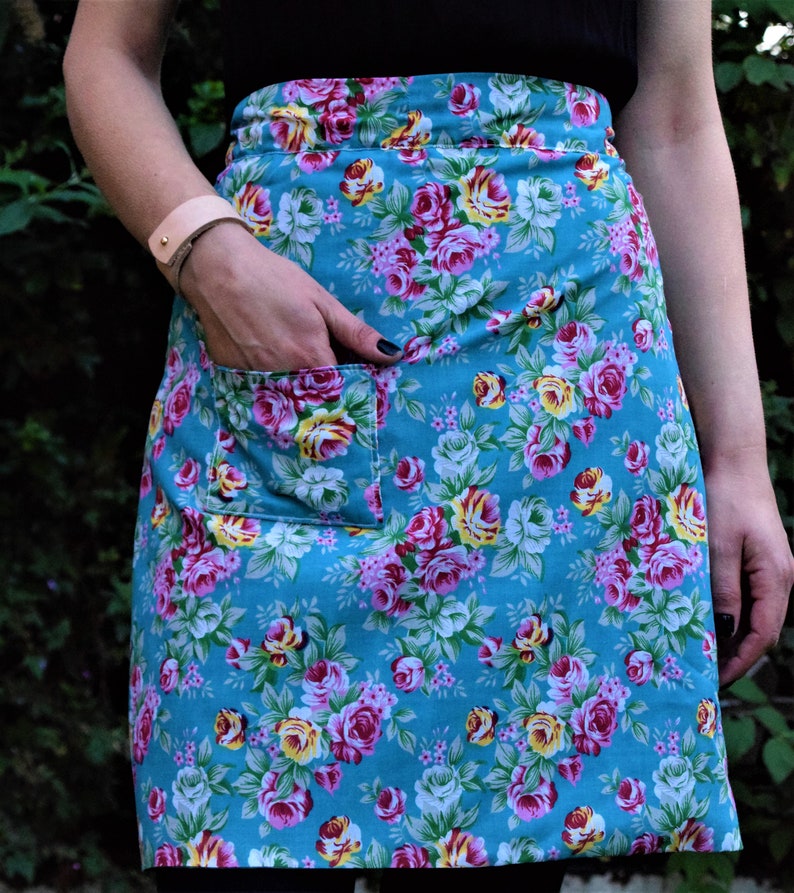 Floral Half Apron Cotton Apron Womens