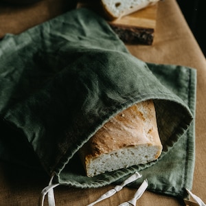 Linen Bread Bag, Reusable Produce Bag, Fabric Bread Bag, Different Colours Available