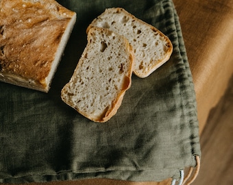 Linen Bread Bag, Reusable Produce Bag, Fabric Bread Bag, Different Colours Available