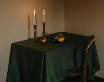 Natural Linen Tablecloth, Custom Size Dining Table Cover