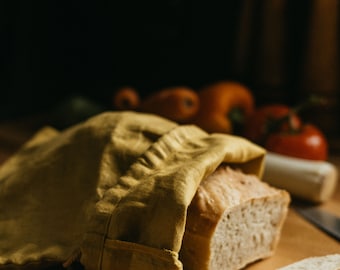 Handgemachte Leinen Brot Tasche, wiederverwendbare Tasche