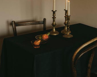 Natural Linen Tablecloth, Custom Wedding Table Runner