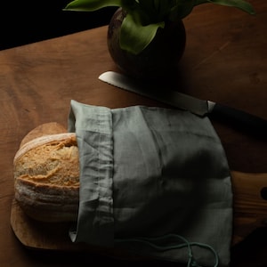 Large Linen Bread Bag, Reusable Produce Bag, Fabric Bread Bag, Different Colours Available