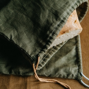 Linen Bread Bag, Reusable Produce Bag, Fabric Bread Bag, Different Colours Available