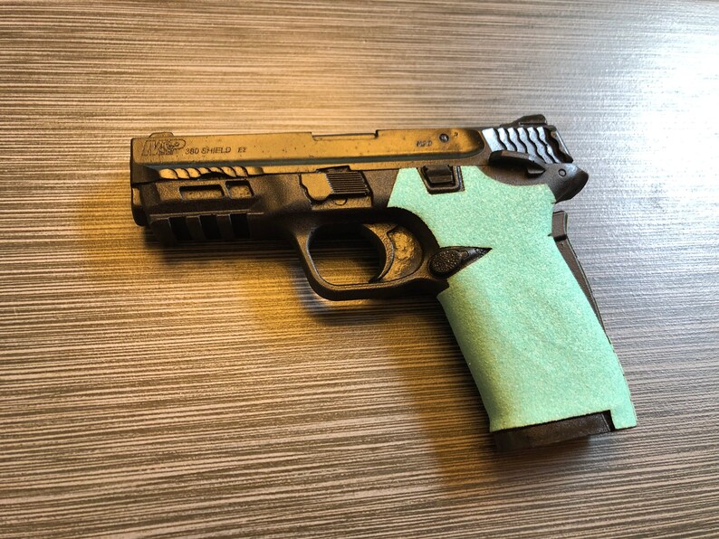 HANDLEITGRIPS Teal Blue Sandpaper Gun Grip Wrap for Smith and Etsy