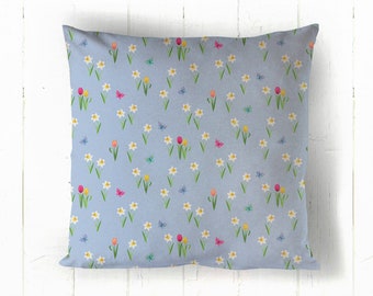 Reading nook cushion | Etsy Throw Pillow: Spring meadow with green