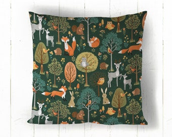 Forest green pillow | Etsy Brown Deer Theme Pillow Shams, Green